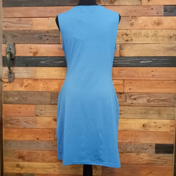 NWT Zesica Dusty Blue Sleeveless Dress - Medium - Picture 5 of 7